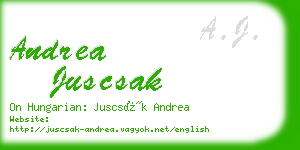 andrea juscsak business card